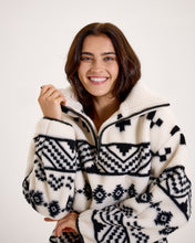 Load image into Gallery viewer, Snuggz Women Aztec Half Zip Borg Sweatshirt