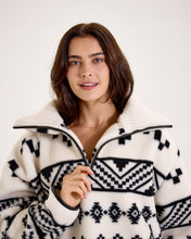 Load image into Gallery viewer, Snuggz Women Aztec Half Zip Borg Sweatshirt