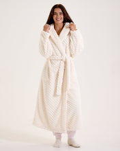 Load image into Gallery viewer, Snuggz Cream Zigzag Borg Sherpa Dressing Gown