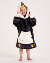 Load image into Gallery viewer, Snuggz Kids 2 in 1 Penguin Pocket Pal Hooded Blanket