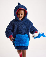 Load image into Gallery viewer, Snuggz Kids 2 in 1 Shark Pocket Pal Hooded Blanket