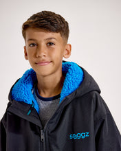 Load image into Gallery viewer, Snuggz Kids Lite Black Changing Robe with Blue Borg