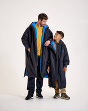 Load image into Gallery viewer, Snuggz Kids Lite Black Changing Robe with Blue Borg