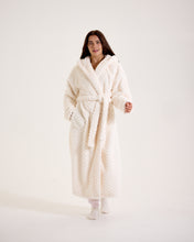 Load image into Gallery viewer, Snuggz Cream Zigzag Borg Sherpa Dressing Gown