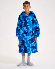 Load image into Gallery viewer, Snuggz Kids Original Blue Camo Hooded Blanket