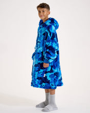 Load image into Gallery viewer, Snuggz Kids Original Blue Camo Hooded Blanket