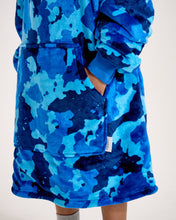 Load image into Gallery viewer, Snuggz Kids Original Blue Camo Hooded Blanket