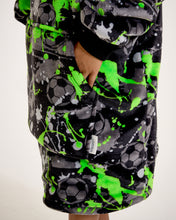 Load image into Gallery viewer, Snuggz Kids Original Football Graffiti Hooded Blanket