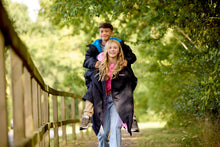 Load image into Gallery viewer, Snuggz Kids Lite Black Changing Robe with Pink Borg