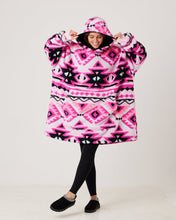 Load image into Gallery viewer, Snuggz Lite - Aztec Adult Hooded Blanket