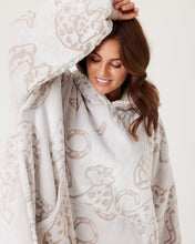 Load image into Gallery viewer, Snuggz Women Lite - Snow Leopard Adult Hooded Blanket