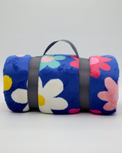 Load image into Gallery viewer, Snuggz Blue Flower Power Cosy Throw Blanket