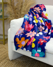 Load image into Gallery viewer, Snuggz Blue Flower Power Cosy Throw Blanket