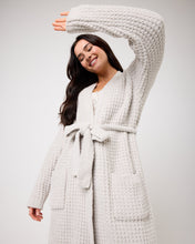Load image into Gallery viewer, Snuggz Women Neutral Soft Textured Feather Yarn Dressing Gown