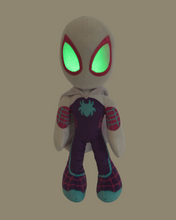 Load image into Gallery viewer, Ghost Spider Action Glow-in the dark Marvel Official Snuggz Licenced Plush Toy - Medium size