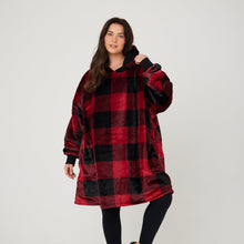 Load image into Gallery viewer, Snuggz Kids Original - Tartan Red Check Hooded Blanket