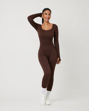 Load image into Gallery viewer, SnuggzFit Ribbed Long Sleeve Green Seamless Jumpsuit
