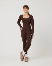 Load image into Gallery viewer, SnuggzFit Ribbed Long Sleeve Green Seamless Jumpsuit