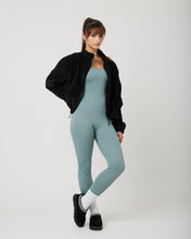 Load image into Gallery viewer, SnuggzFit Ribbed Long Sleeve Green Seamless Jumpsuit