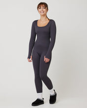 Load image into Gallery viewer, SnuggzFit Ribbed Long Sleeve Green Seamless Jumpsuit