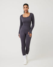Load image into Gallery viewer, SnuggzFit Ribbed Long Sleeve Green Seamless Jumpsuit