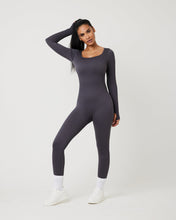 Load image into Gallery viewer, SnuggzFit Ribbed Long Sleeve Green Seamless Jumpsuit