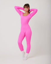 Load image into Gallery viewer, SnuggzFit Ribbed Long Sleeve Green Seamless Jumpsuit