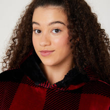 Load image into Gallery viewer, Snuggz Kids Original - Tartan Red Check Hooded Blanket