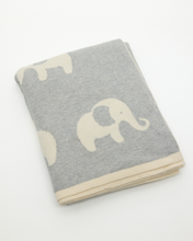 Load image into Gallery viewer, Snuggz Cotton Knitted Elephant Baby Blanket, 80 x 100 cm
