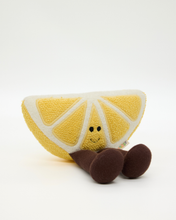 Load image into Gallery viewer, Snuggz Knitted Lemon Sitting Toy - Medium
