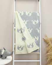 Load image into Gallery viewer, Snuggz Cotton Knitted Elephant Baby Blanket, 80 x 100 cm
