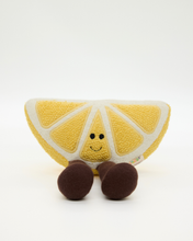 Load image into Gallery viewer, Snuggz Knitted Lemon Sitting Toy - Medium
