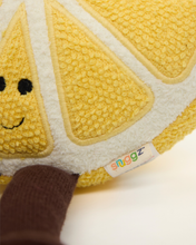 Load image into Gallery viewer, Snuggz Knitted Lemon Sitting Toy - Medium

