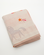 Load image into Gallery viewer, Snuggz Cotton Knitted Pink Unicorn &amp; Rainbow Baby Blanket, 80 x 100 cm
