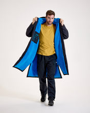 Load image into Gallery viewer, Snuggz Men Lite Black Changing Robe with Blue Borg
