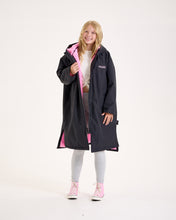 Load image into Gallery viewer, Snuggz Kids Lite Black Changing Robe with Pink Borg
