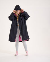 Load image into Gallery viewer, Snuggz Kids Lite Black Changing Robe with Pink Borg

