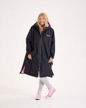 Load image into Gallery viewer, Snuggz Kids Lite Black Changing Robe with Pink Borg
