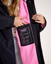 Load image into Gallery viewer, Snuggz Kids Lite Black Changing Robe with Pink Borg
