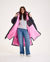 Load image into Gallery viewer, Snuggz Women Lite Black Changing Robe with Pink Borg
