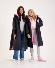 Load image into Gallery viewer, Snuggz Kids Lite Black Changing Robe with Pink Borg
