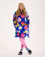 Load image into Gallery viewer, Snuggz Kids Original Blue Flower Power Hooded Blanket
