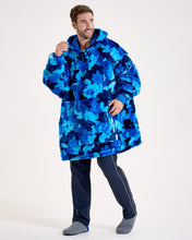 Load image into Gallery viewer, Snuggz Men Original Blue Camo Hooded Blanket

