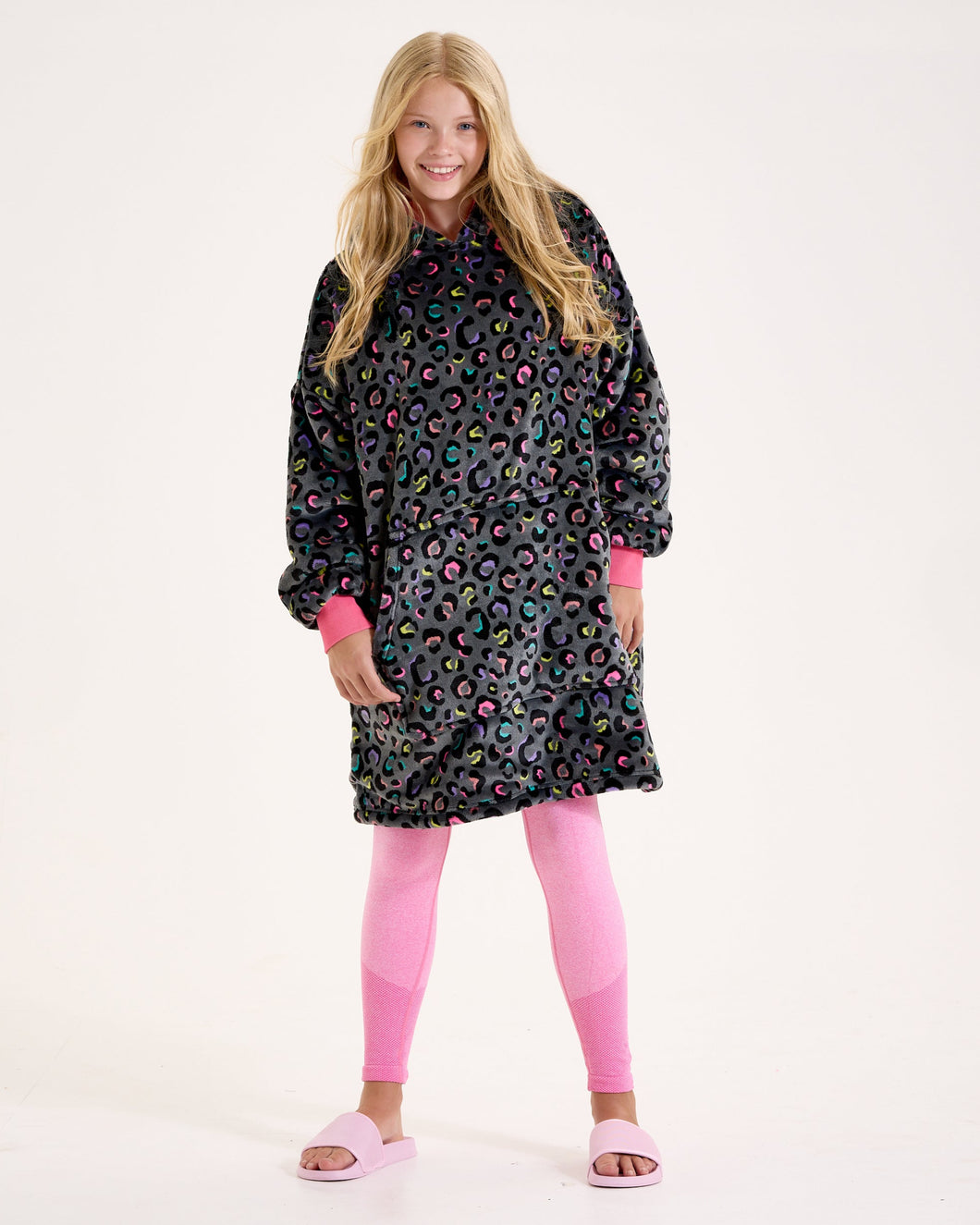 Snuggz Women Original Leopard Print Hooded Blanket.