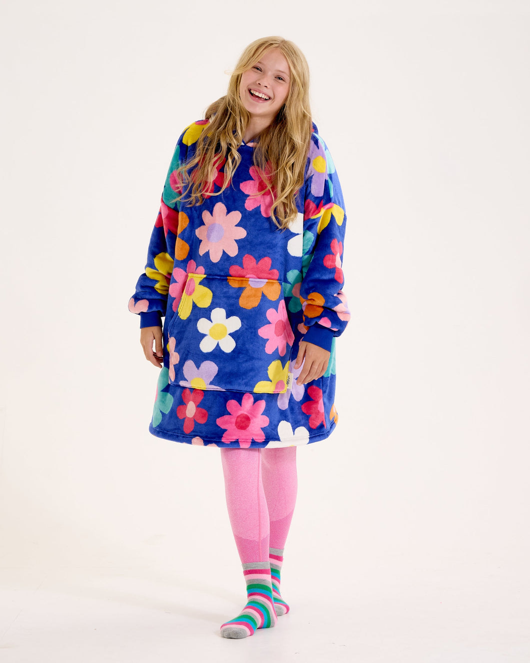 Snuggz Kids Original Blue Flower Power Hooded Blanket