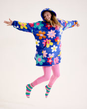 Load image into Gallery viewer, Snuggz Kids Original Blue Flower Power Hooded Blanket

