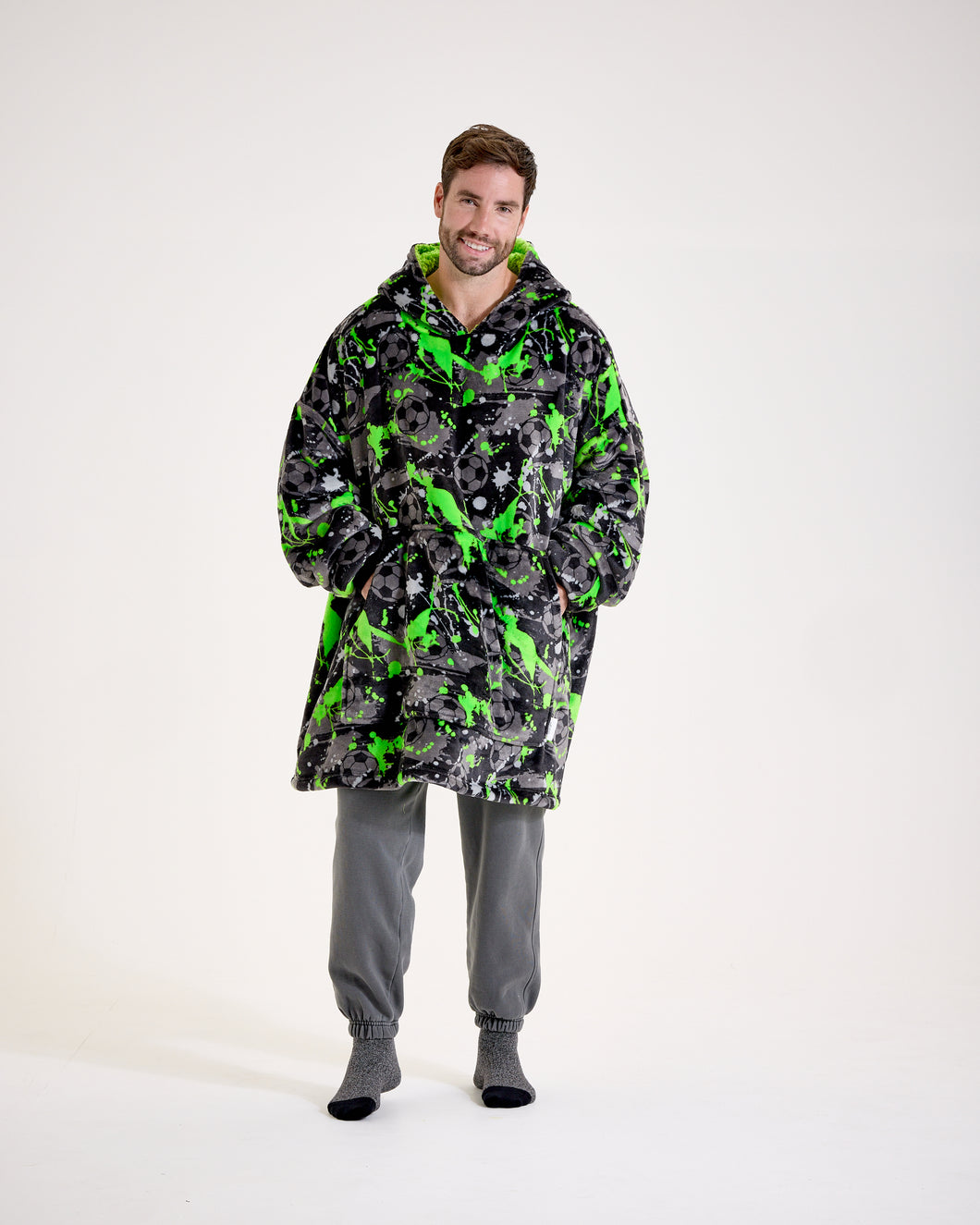 Snuggz Men Original Football Graffiti Hooded Blanket