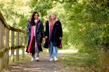 Load image into Gallery viewer, Snuggz Kids Lite Black Changing Robe with Pink Borg
