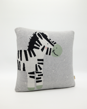 Load image into Gallery viewer, Snuggz Knitted Safari Zebra Cushion With Filler
