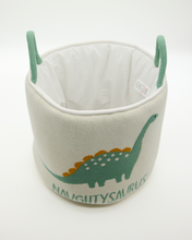 Load image into Gallery viewer, Snuggz Knitted Naughtysaurus Dinosaur Storage Basket - Large
